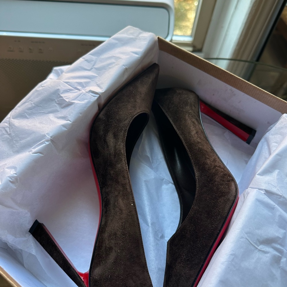 Louboutin Brown Suede Heels